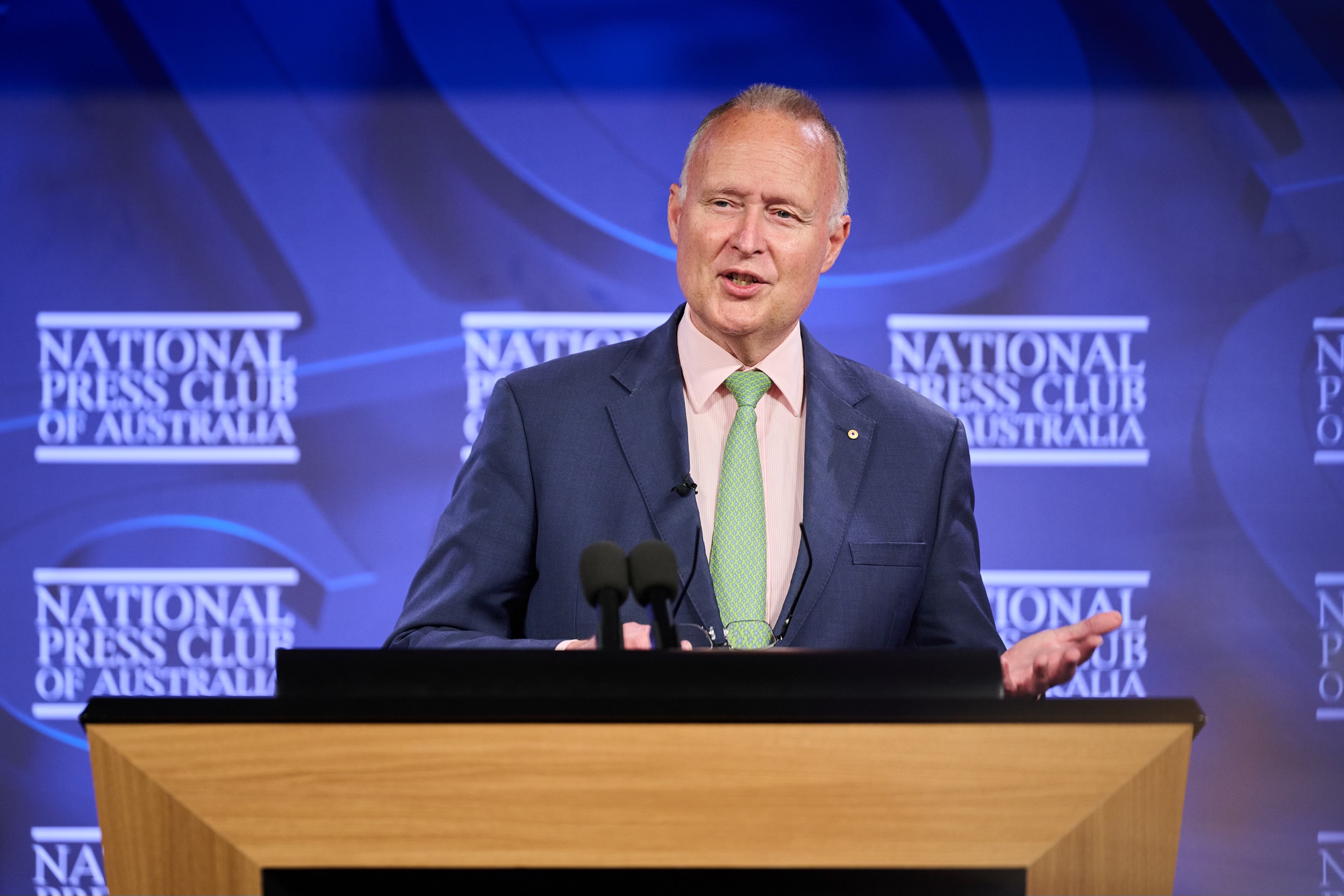 Photograph of Rupert Myer addressing the National Press Club